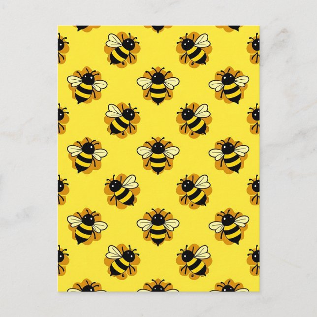 Carte Postale Motif d'été de jolie abeille (Devant)