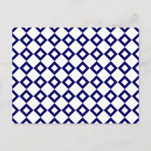 Carte Postale Motif diamant blanc et marine