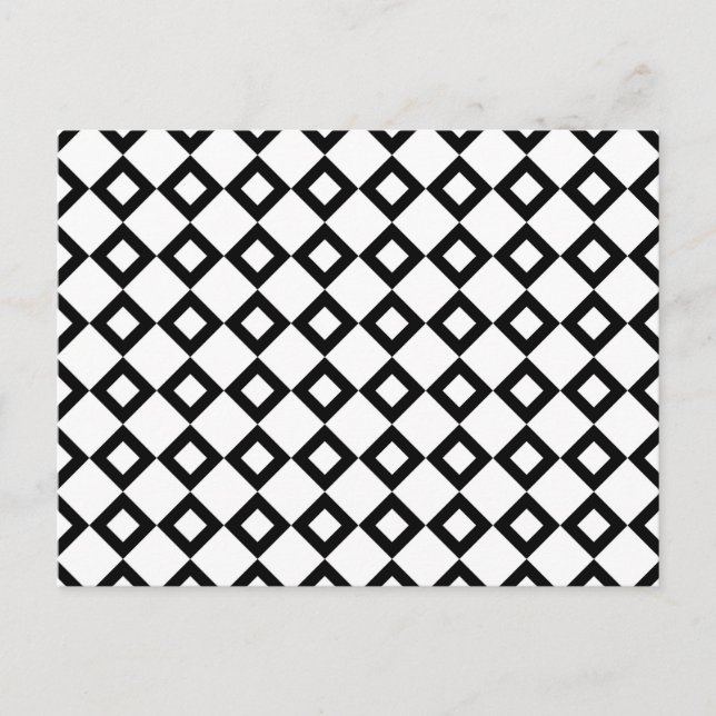 Carte Postale Motif Diamant blanc et noir (Devant)