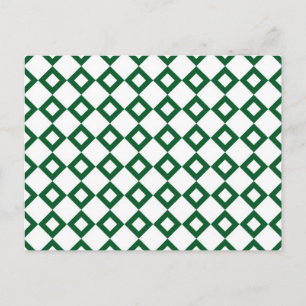 Carte Postale Motif Diamant blanc et vert