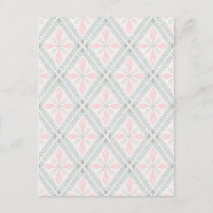 Carte Postale Motif diamant pastel vert et rose