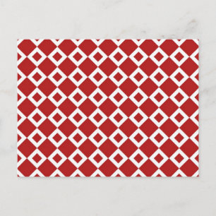 Carte Postale Motif diamant rouge et blanc