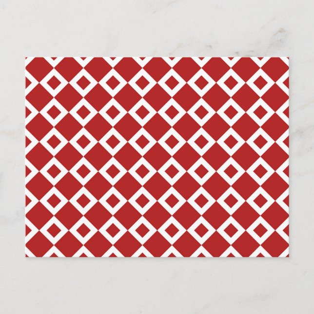 Carte Postale Motif diamant rouge et blanc (Devant)