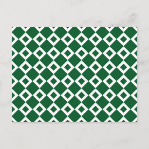 Carte Postale Motif Diamant vert et blanc