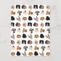 Motif d'illustration du visage de chien mignon