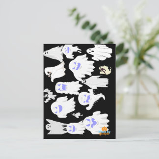 Carte Postale Motif d'illustration éffrayant Ghost - Halloween
