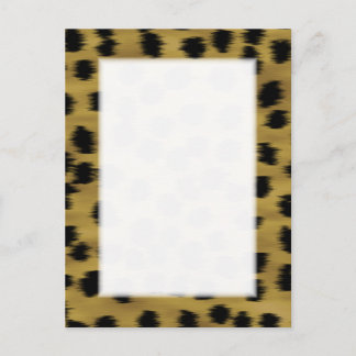 Carte Postale Motif d'impression Brown en noir et or.