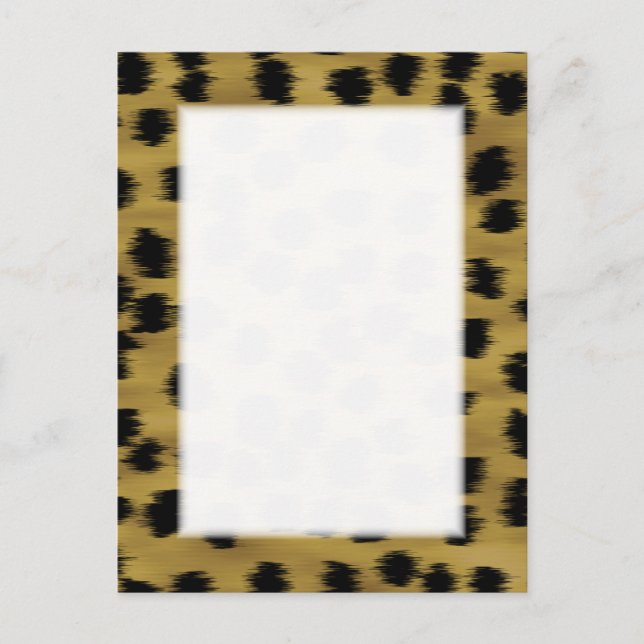 Carte Postale Motif d'impression Brown en noir et or. (Devant)