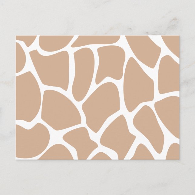 Carte Postale Motif d'impression Giraffe en beige. (Devant)