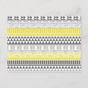 Carte Postale Motif d'impression tribal Aztec géométrique gris j