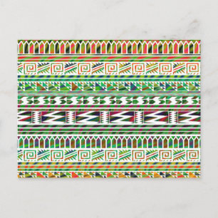 Carte Postale Motif d'impression tribal Aztec géométrique multic