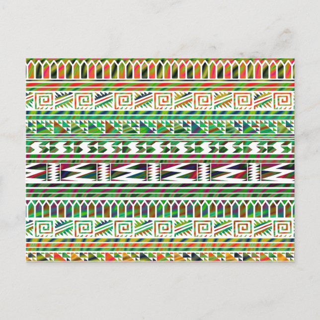 Carte Postale Motif d'impression tribal Aztec géométrique multic (Devant)