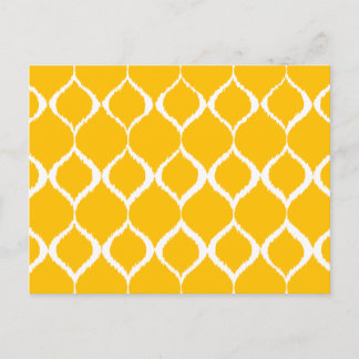 Carte Postale Motif d'impression tribal Ikat géométrique jaune o
