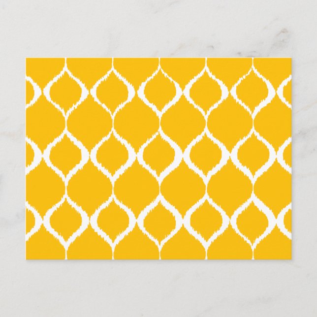 Carte Postale Motif d'impression tribal Ikat géométrique jaune o (Devant)