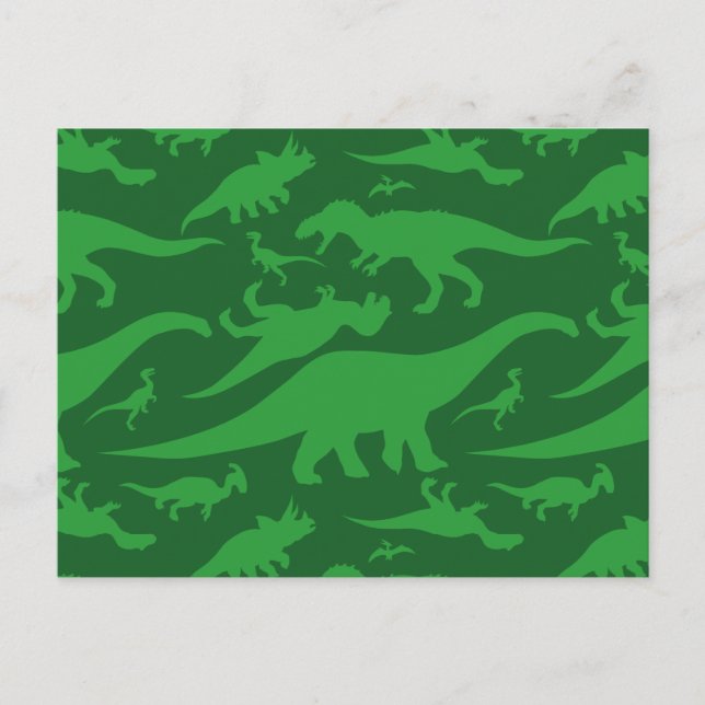 Carte Postale Motif Dinosaur Vert (Devant)