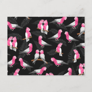 Carte Postale Motif d'oiseau aux coques roses