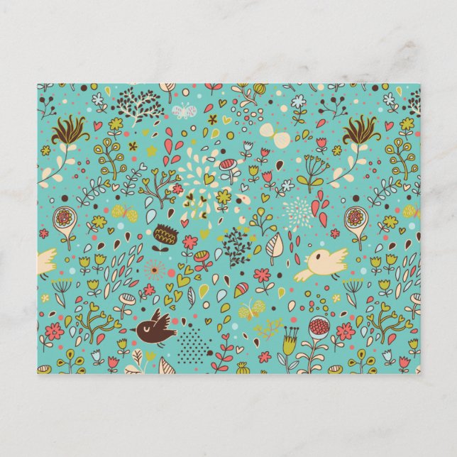 Carte Postale Motif d'oiseaux mignon cinq (Devant)