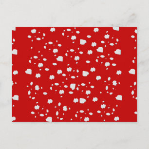 Carte Postale motif dot avec champignon de tabouret rouge