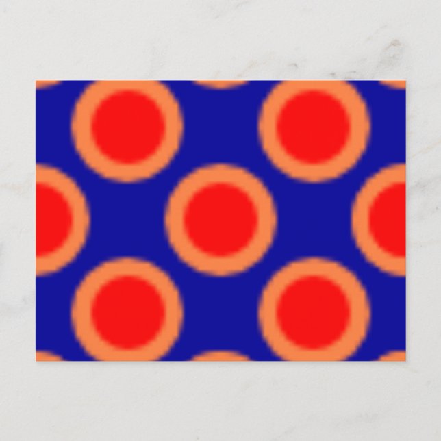 Carte Postale Motif Dot Rouge, Bleu, Orange (Devant)