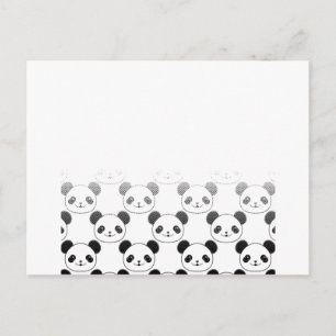 Carte Postale Motif d'ours panda dégradé