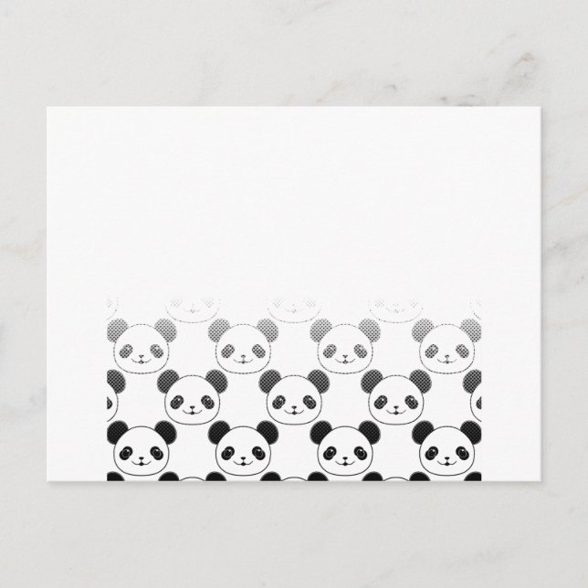 Carte Postale Motif d'ours panda dégradé (Devant)