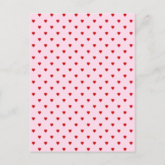 Carte Postale Motif doux de coeur rouge sur rose.
