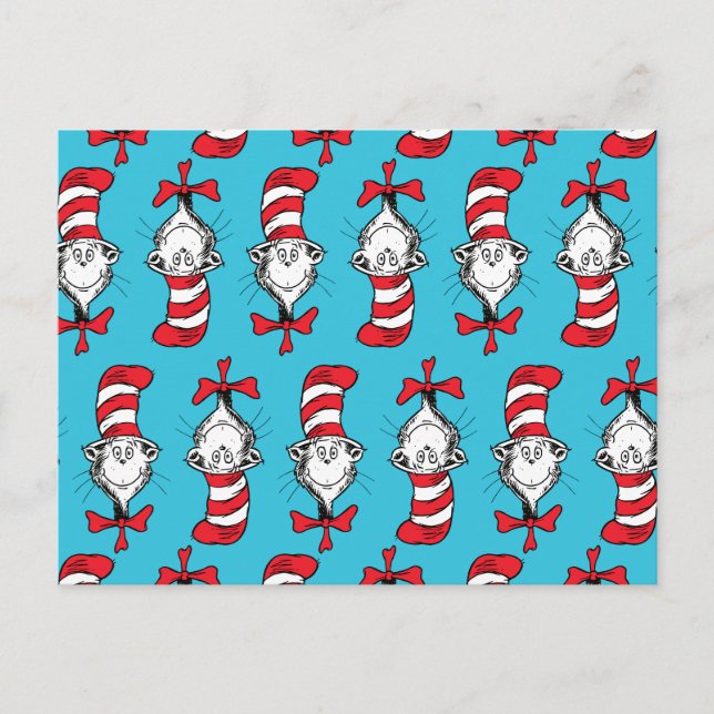 Carte Postale Motif du Chat dans le Chapeau (Devant)