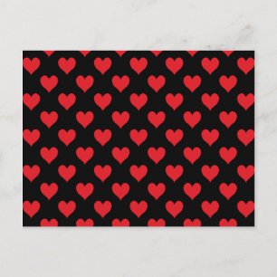 Carte Postale Motif du coeur noir et rouge