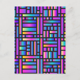 Carte Postale Motif élégant moderne - Mode Tartan géométrique