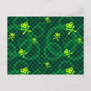Carte Postale Motif Emo Vert Avec Cercles