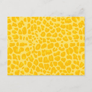 Carte Postale Motif empreinte de léopard jaune pastel