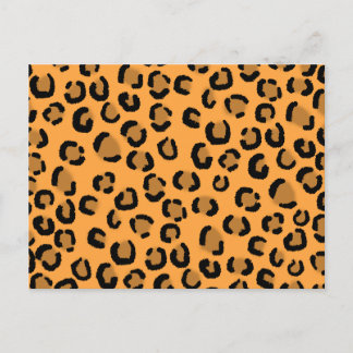 Carte Postale Motif Empreinte de léopard orange, noir et Brown.