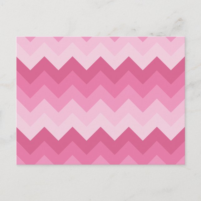 Carte Postale Motif en chevron rose (Devant)