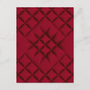 Carte Postale Motif en cuir matelassé rouge profond