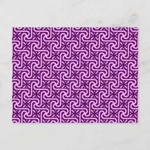 Carte Postale Motif en tuiles égyptiennes, améthyste et orchidée