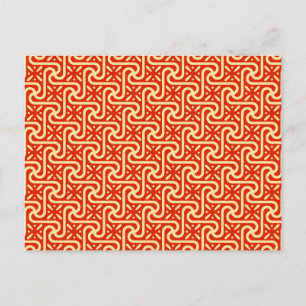 Carte Postale Motif en tuiles égyptiennes, corail orange