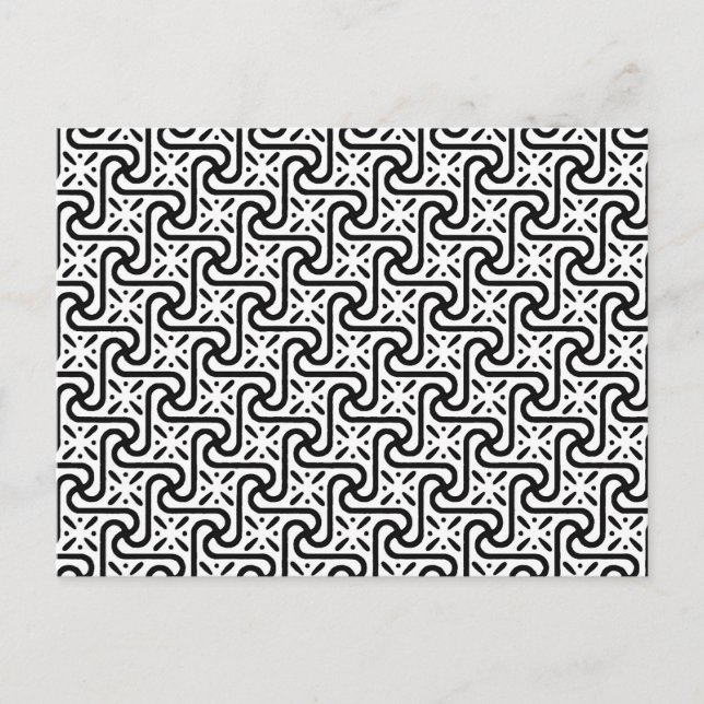 Carte Postale Motif en tuiles égyptiennes, noir et blanc (Devant)