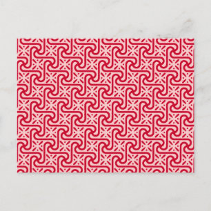 Carte Postale Motif en tuiles égyptiennes, rose profond et clair