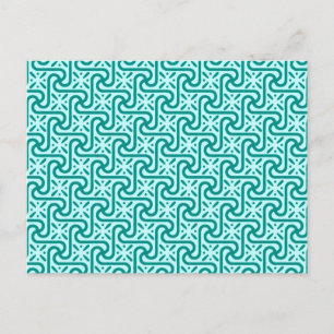 Carte Postale Motif en tuiles égyptiennes, turquoise et aqua