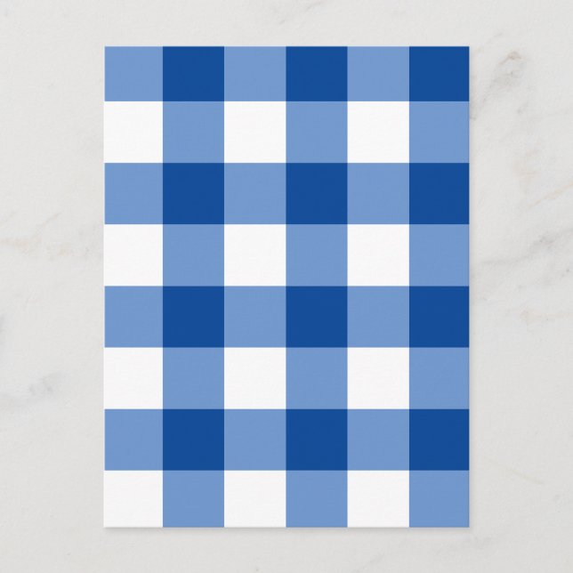 Carte Postale Motif en vichy bleu (Devant)