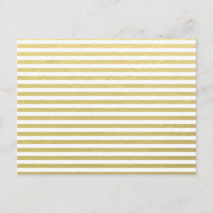Carte Postale Motif Faux Gold Foil White Stripes
