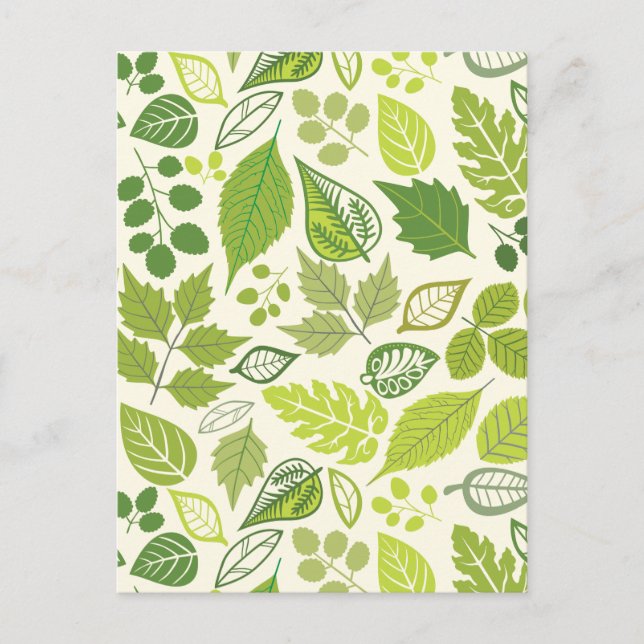 Carte Postale Motif Feuille verte (Devant)