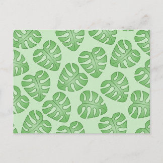 Carte Postale Motif Feuille verte, Feuilles Monstera.