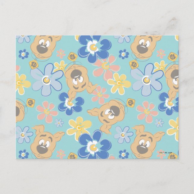 Carte Postale Motif Fleur Scooby-Doo Chiot (Devant)