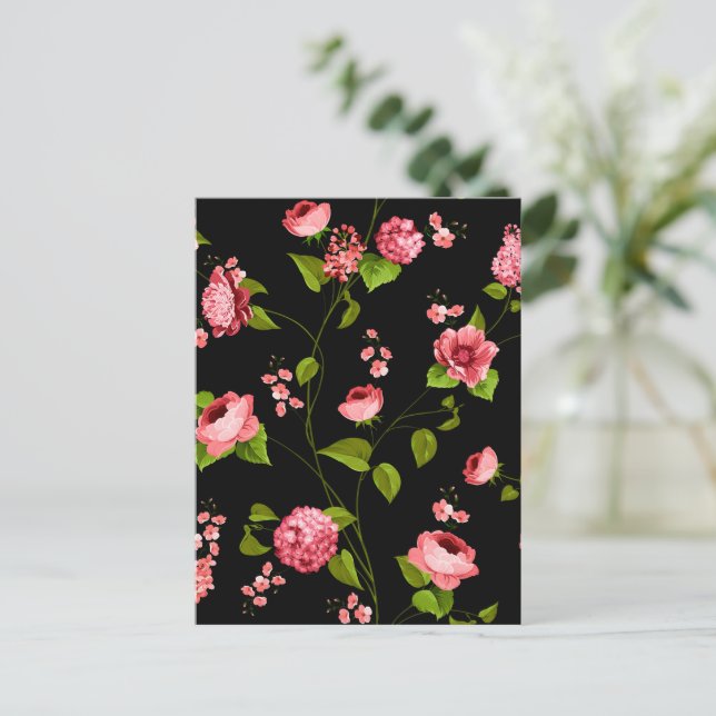 Carte Postale Motif Fleurs 18 (Debout devant)