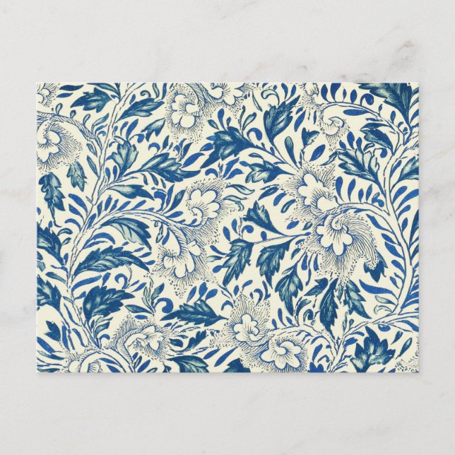 Carte Postale Motif Floral bleu Antique Design asiatique (Devant)