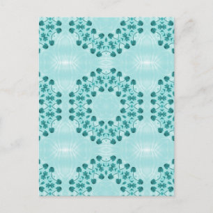 Carte Postale Motif floral, bleu Turquoise