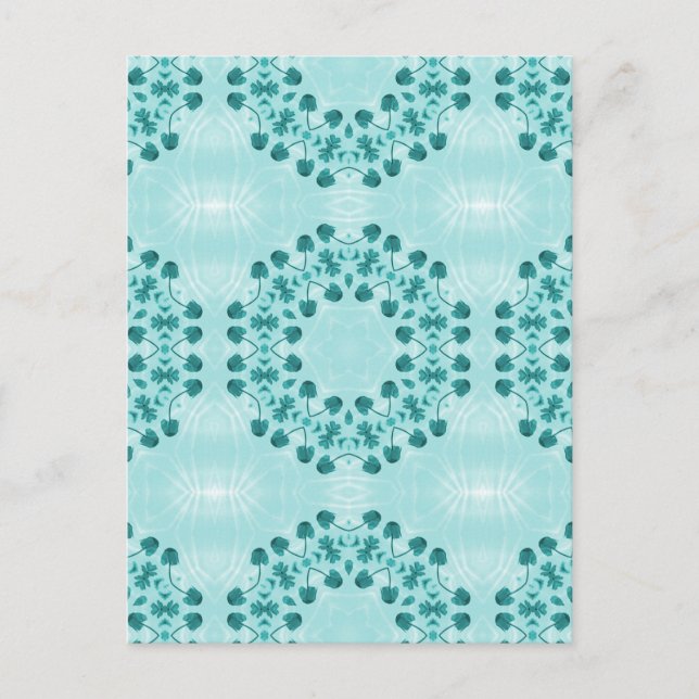 Carte Postale Motif floral, bleu Turquoise (Devant)