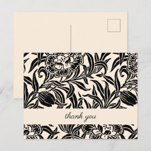 Carte Postale Motif floral botanique vintage Art Nouveau
