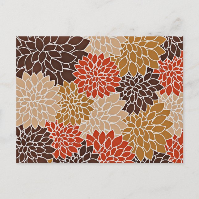 Carte Postale Motif floral d'automne (Devant)